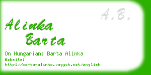 alinka barta business card